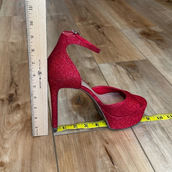 NWT Gianni Bini Chellsie Glitter Ankle Strap Platform Stiletto Dress Shoes 8.5 - Picture 7 of 13